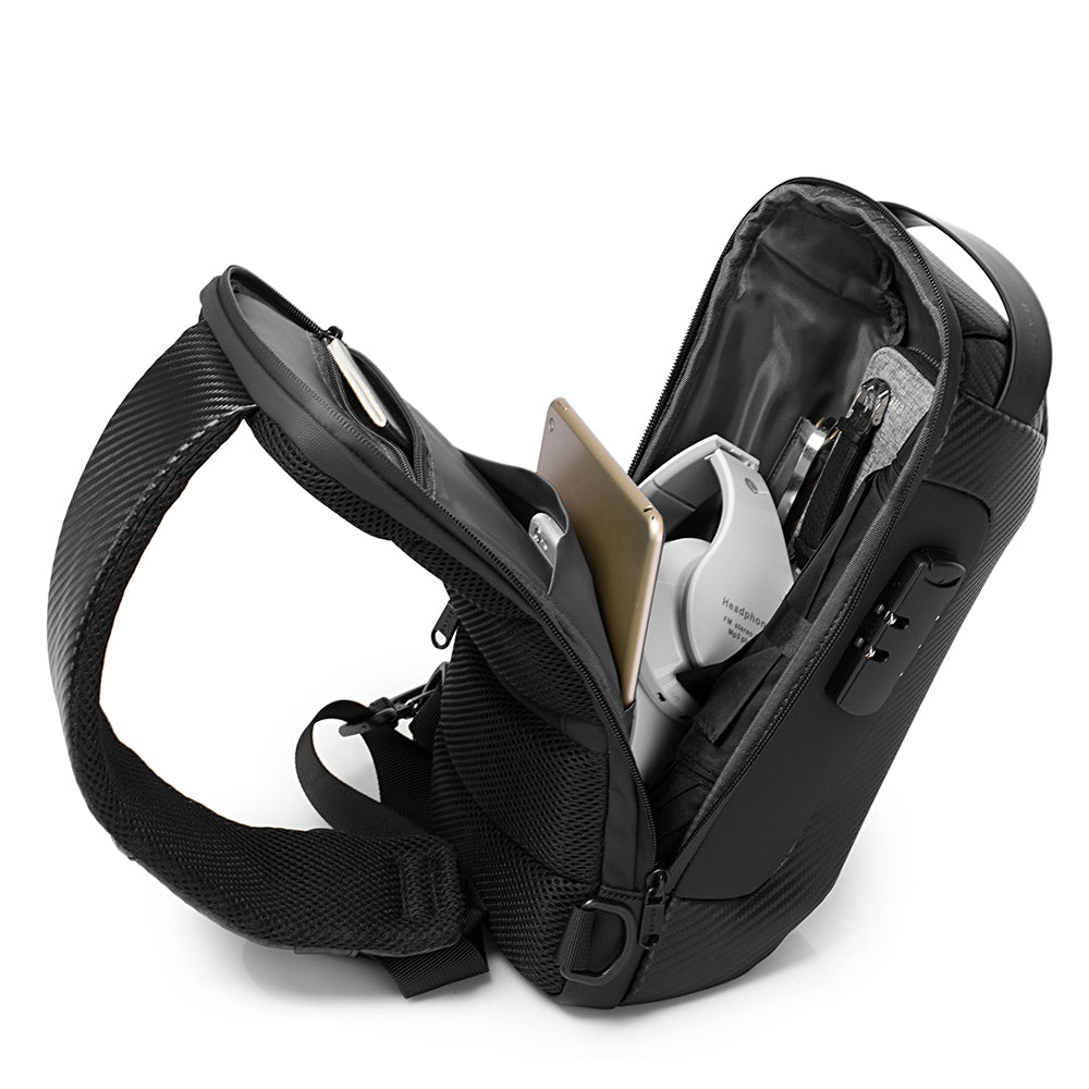 Pechera The Safebag Plus de Bange Perú para viajes, color negro y diseño multifuncional