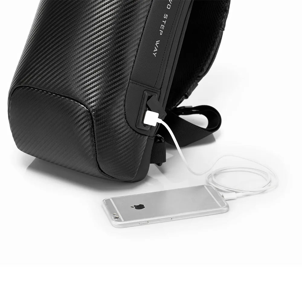 Pechera The Safebag Plus de Bange Perú para viajes, color negro, entrada usb