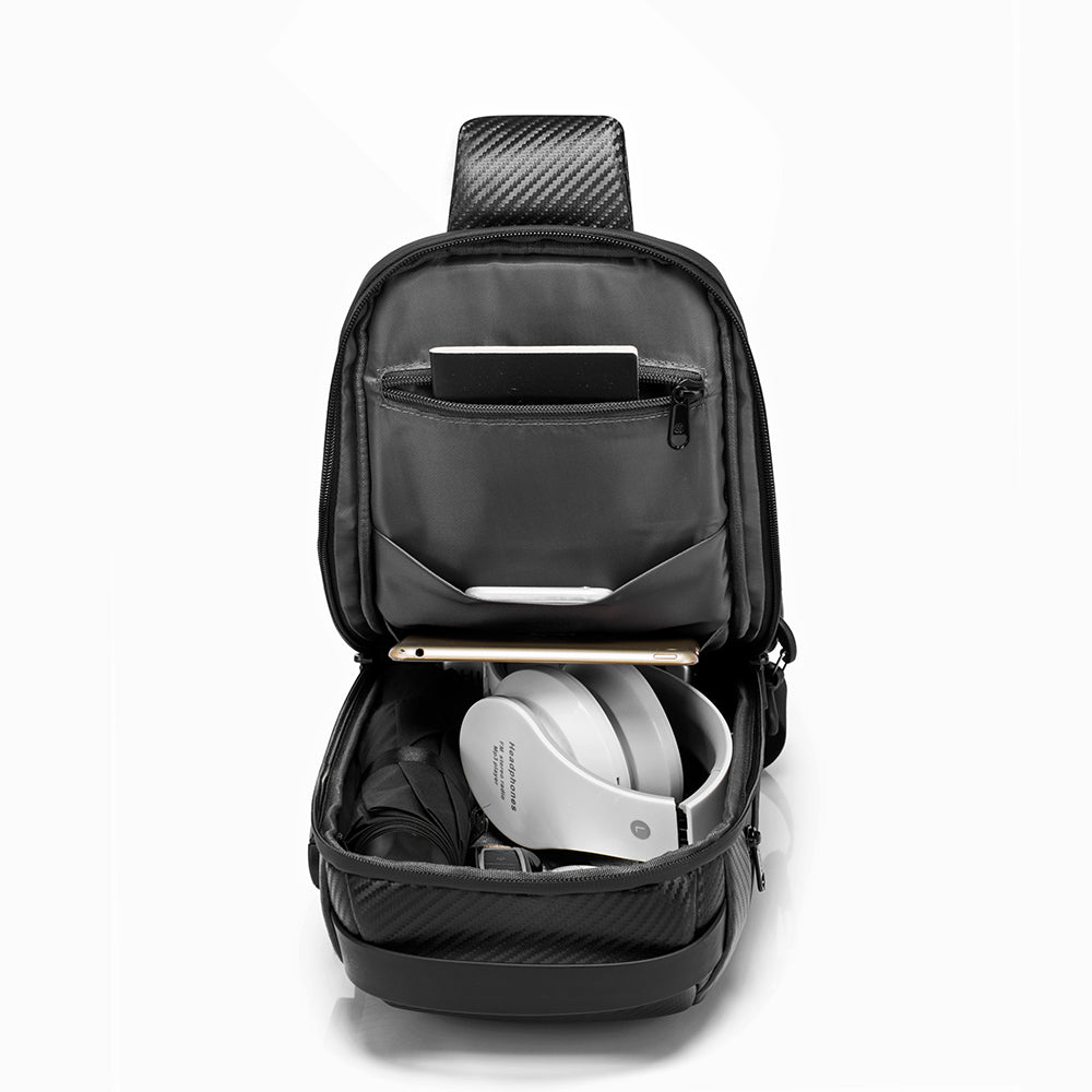 Pechera The Safebag Plus de Bange Perú para viajes, color negro e interior organizado