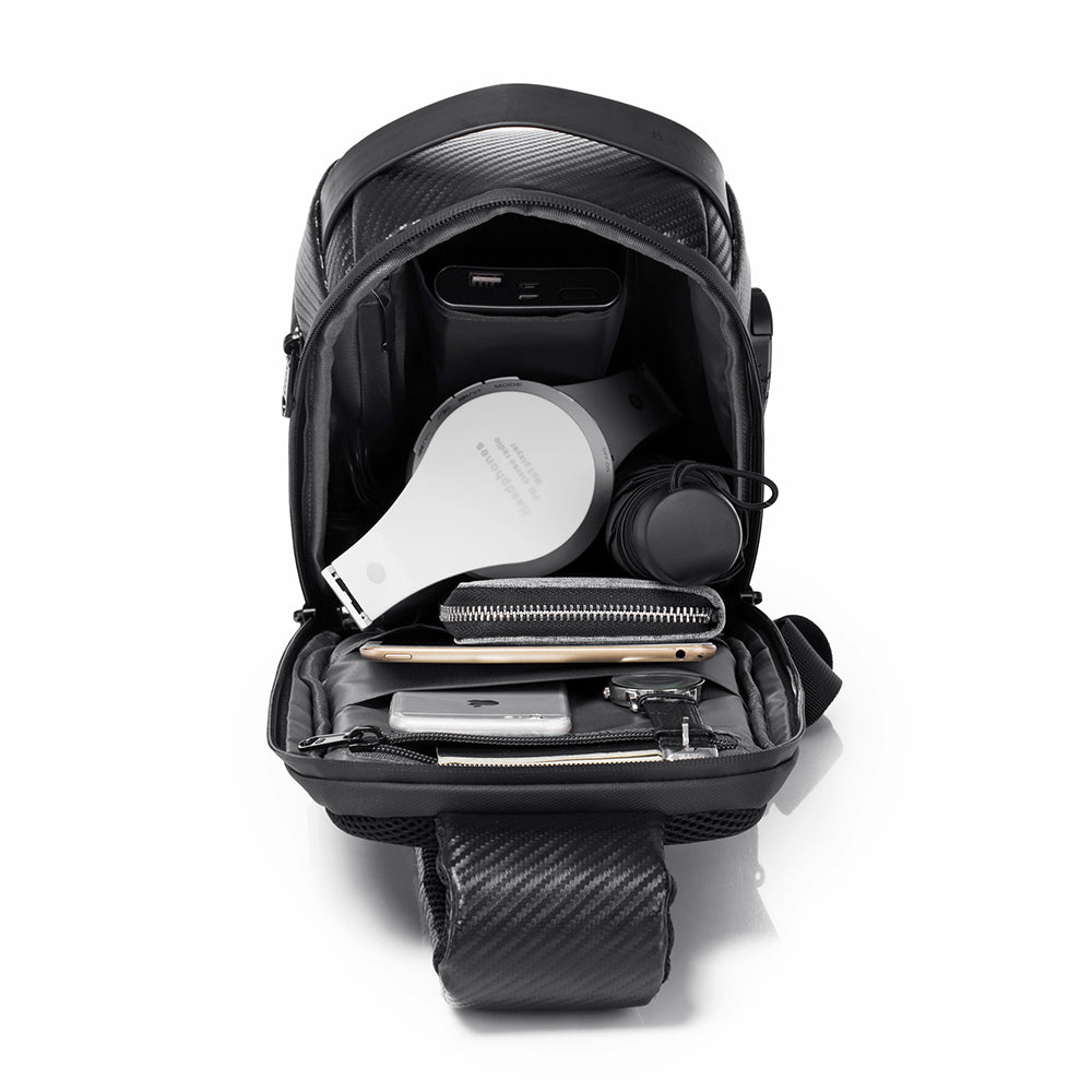 Pechera The Safebag Plus de Bange Perú para viajes, color negro y múltiples compartimentos