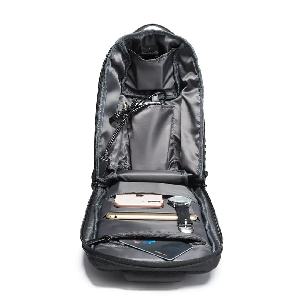 Pechera The Safebag de Bange Perú para viajes, color negro, múltiples compartimentos