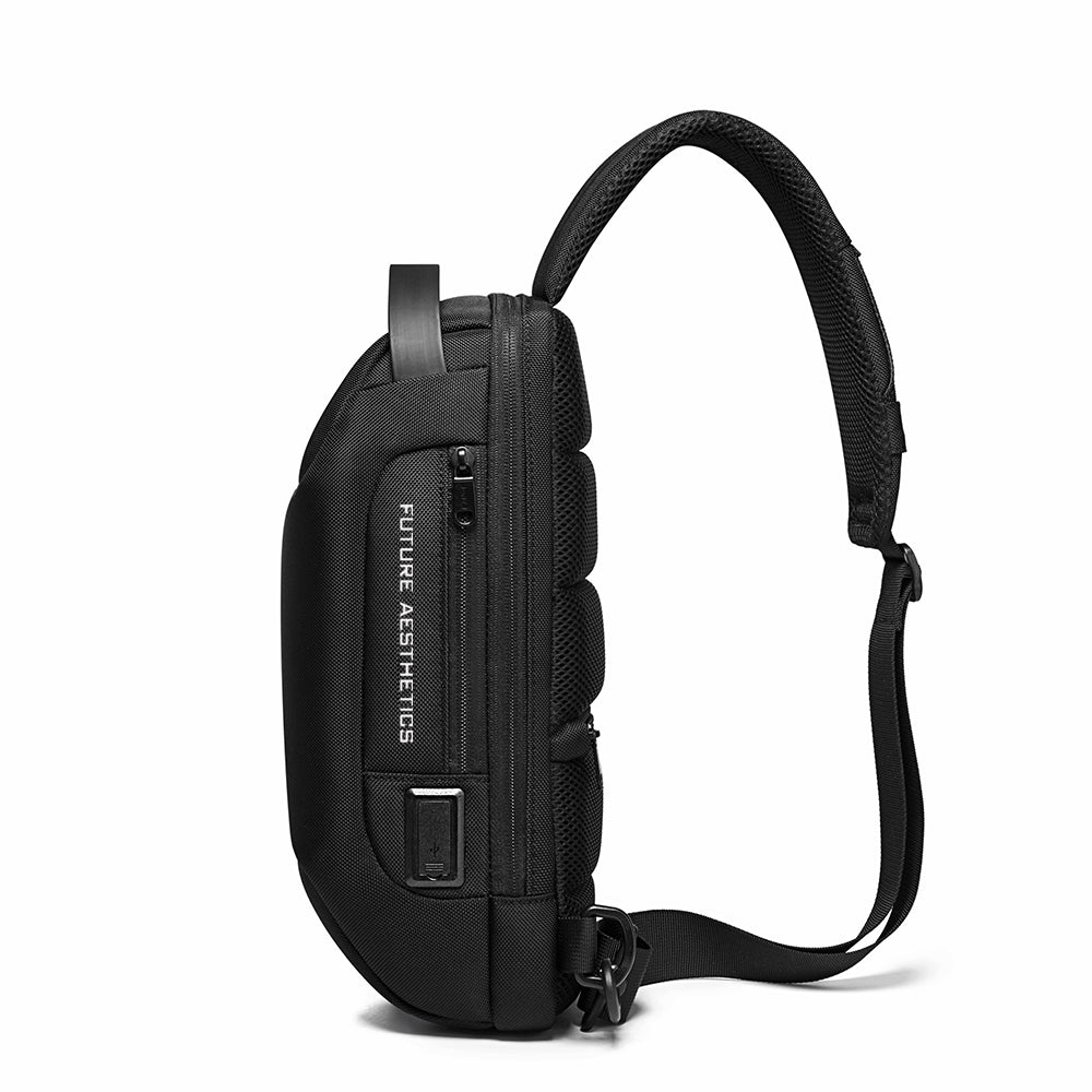 Pechera The Safebag de Bange Perú para viajes, color negro, vista lateral