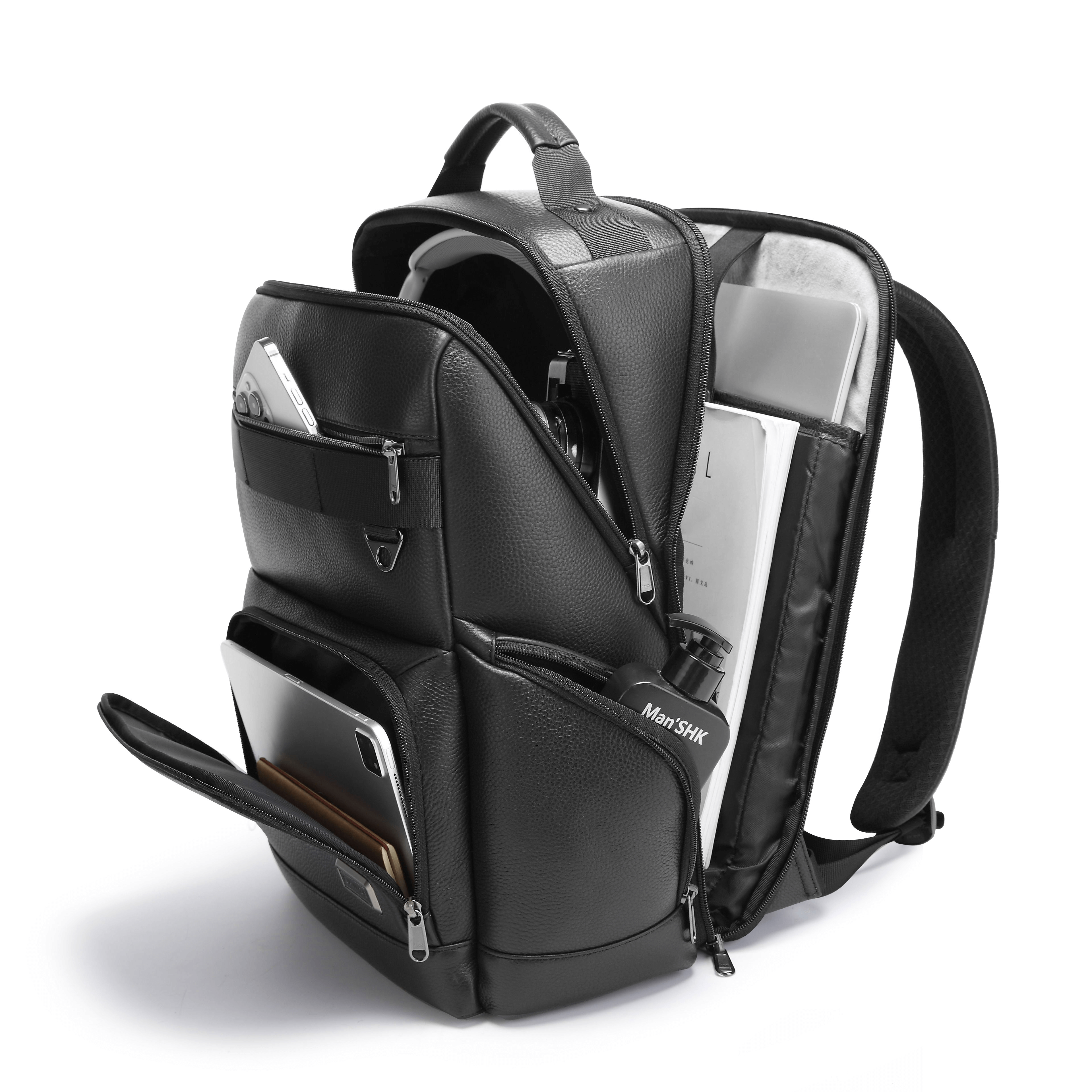Mochila The Leatherpack de Bange Perú para oficina y trabajo con varios compartimentos inteligentes