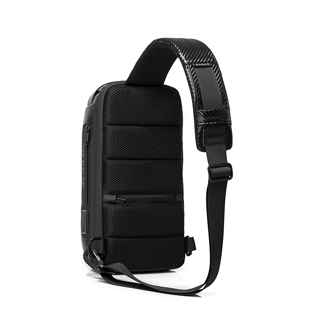 Pechera The Safebag Plus de Bange Perú para viajes, color negro, asa acolchada
