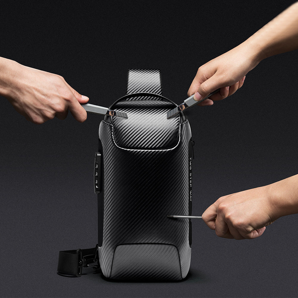 Pechera The Safebag Plus de Bange Perú para viajes, color negro y cerradura antirrobo